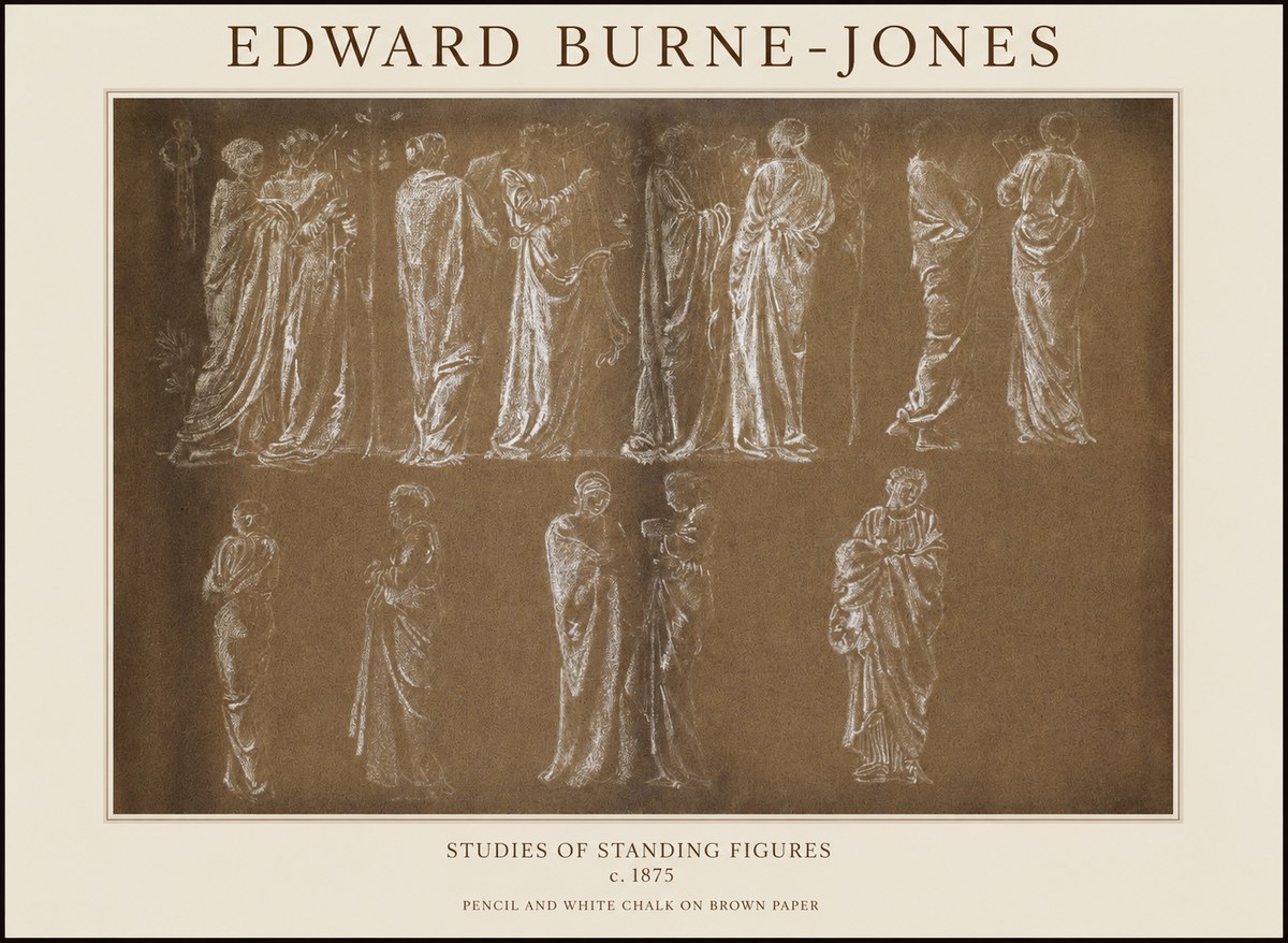 Edward Burne-Jones Studies of Standing Figures No1 - Juliste