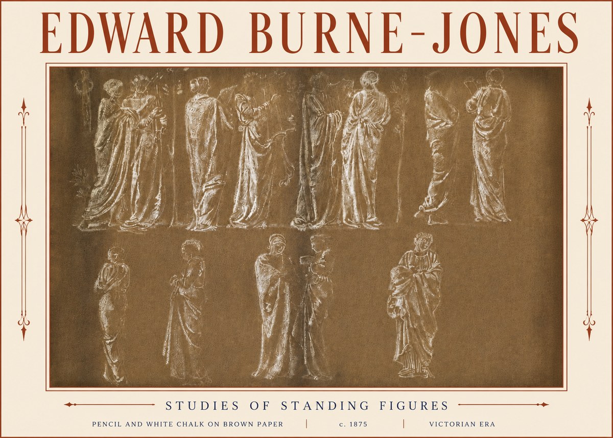 Edward Burne-Jones Studies of Standing Figures No4 - Juliste