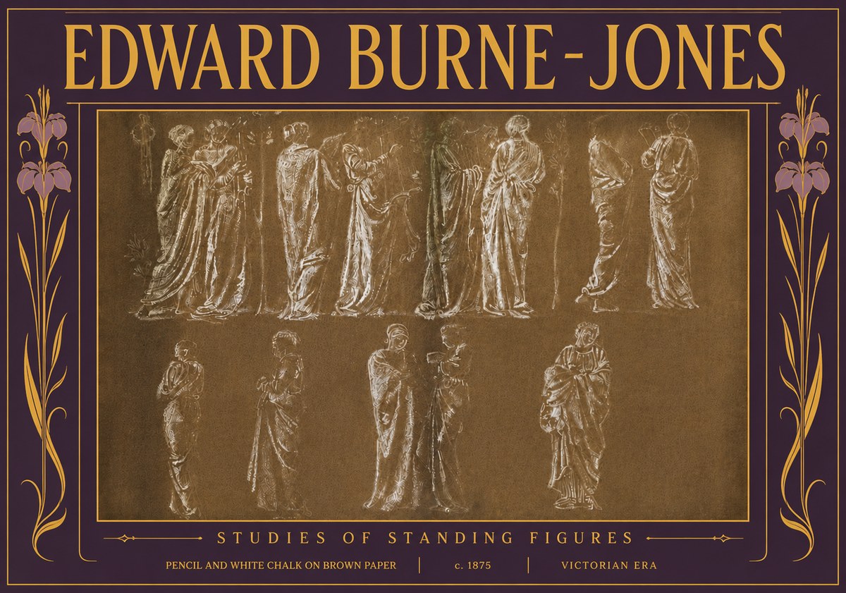Edward Burne-Jones Studies of Standing Figures No5 - Juliste