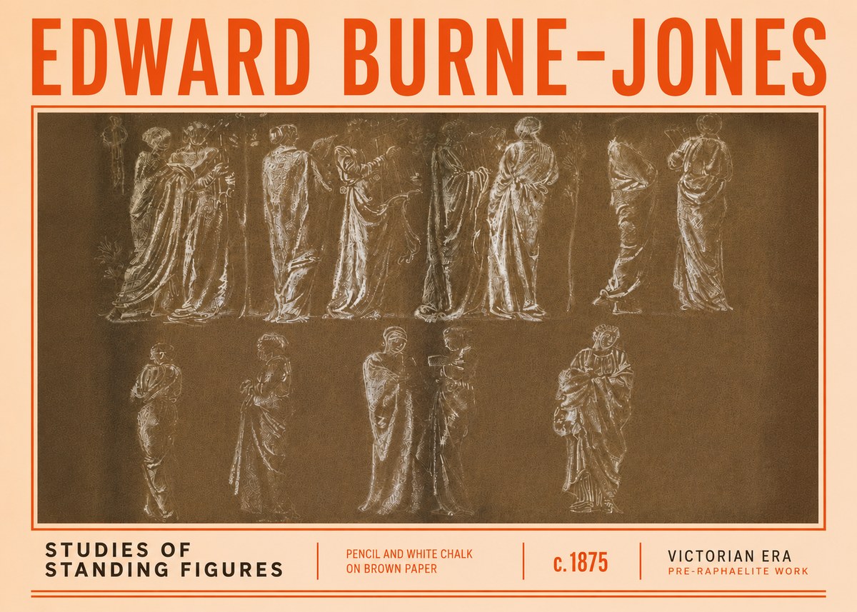 Edward Burne-Jones Studies of Standing Figures No6 - Juliste
