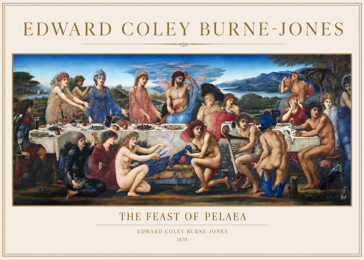 Edward Burne-Jones The Feast of Pelaea No1 - Juliste