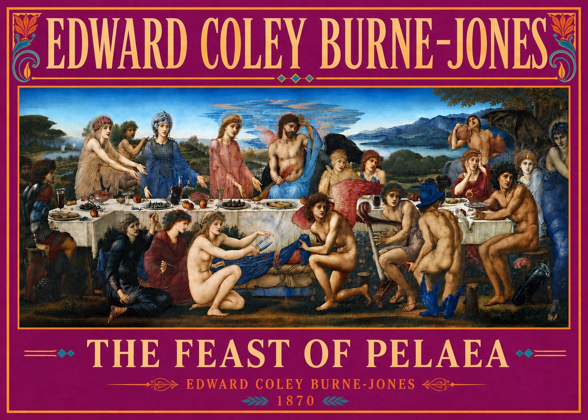 Edward Burne-Jones The Feast of Pelaea No5 - Juliste