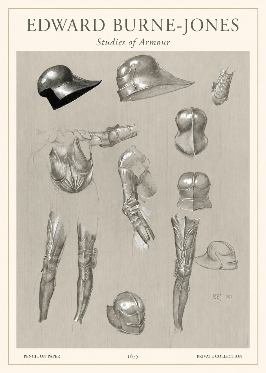 Edward Burne-Jones Studies of Armour No1 - Juliste