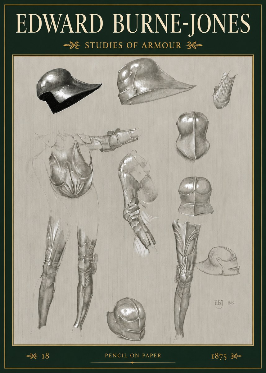 Edward Burne-Jones Studies of Armour No3 - Juliste