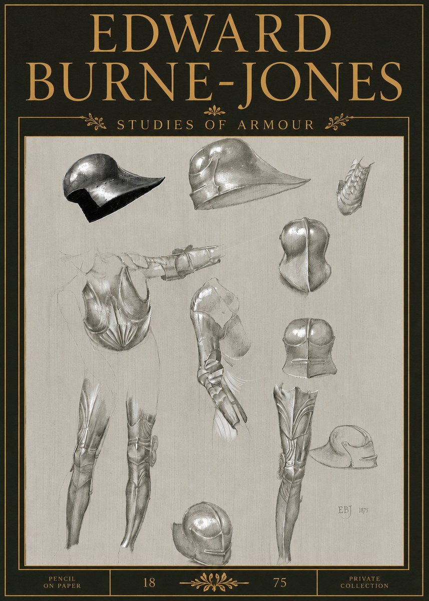 Edward Burne-Jones Studies of Armour No5 - Juliste