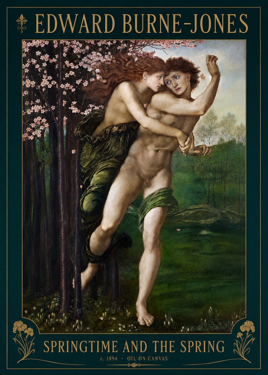 Edward Burne-Jones Springtime and the Spring No2 - Juliste