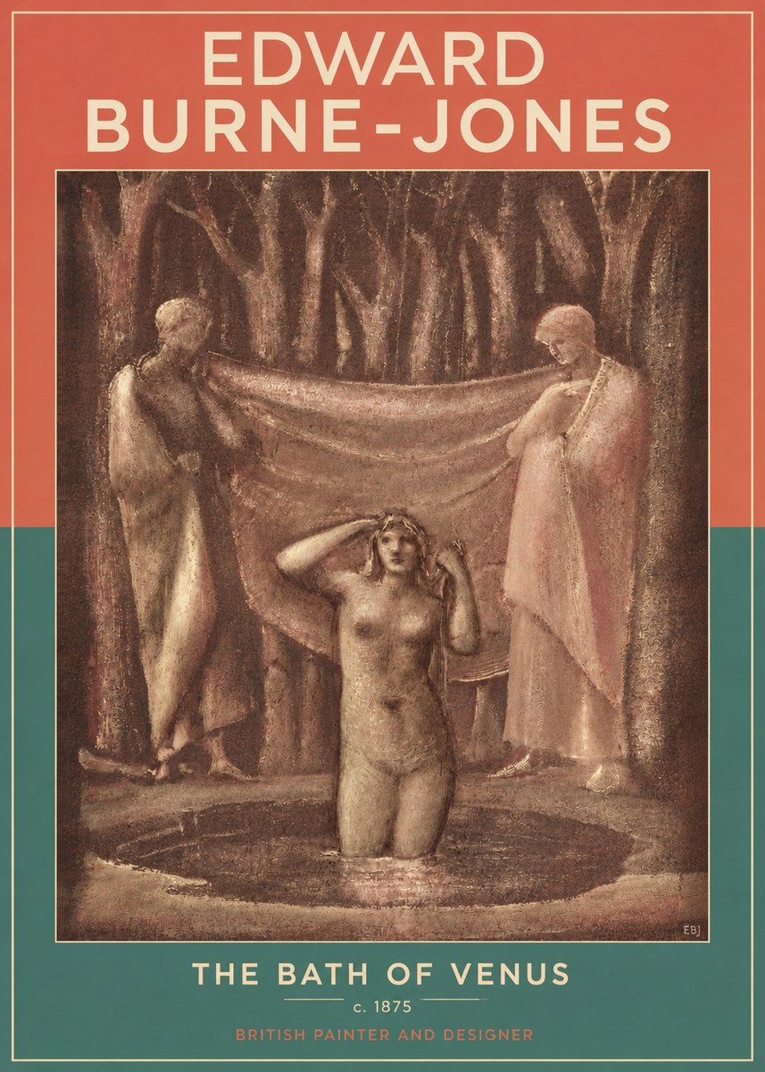 Edward Burne-Jones The Bath of Venus No3 - Juliste