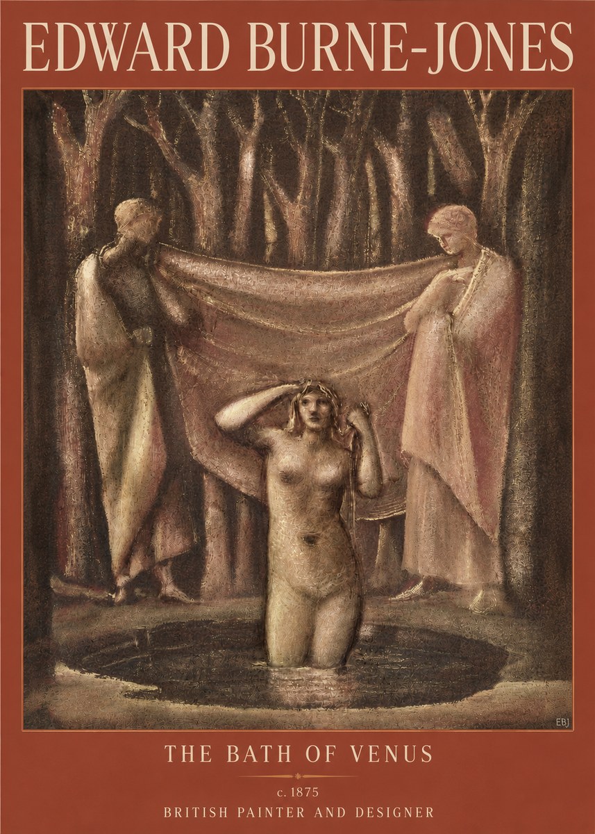 Edward Burne-Jones The Bath of Venus No4 - Juliste