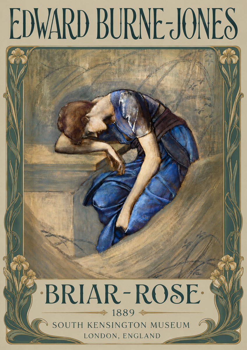 Edward Burne-Jones Briar-rose No6 - Juliste
