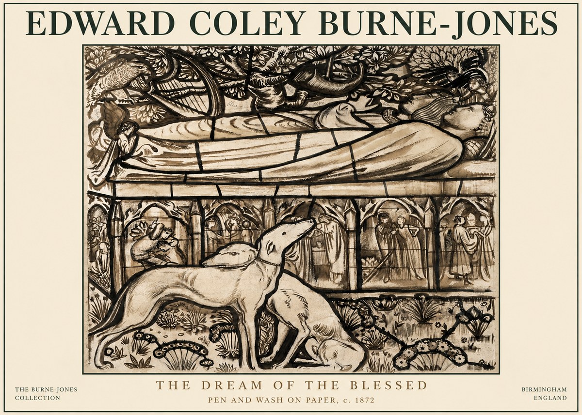 Edward Burne-Jones The Dream of the Blessed No3 - Juliste