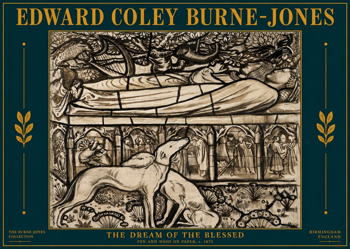 Edward Burne-Jones The Dream of the Blessed No4 - Juliste