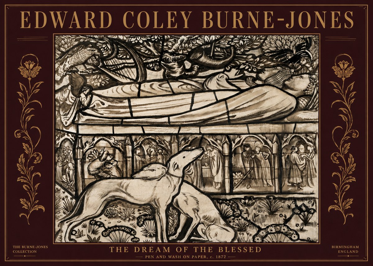 Edward Burne-Jones The Dream of the Blessed No5 - Juliste