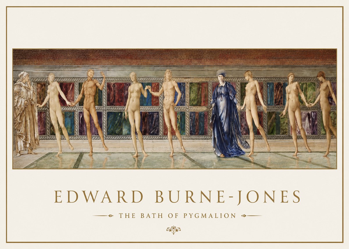 Edward Burne-Jones The Bath of Pygmalion No1 - Juliste