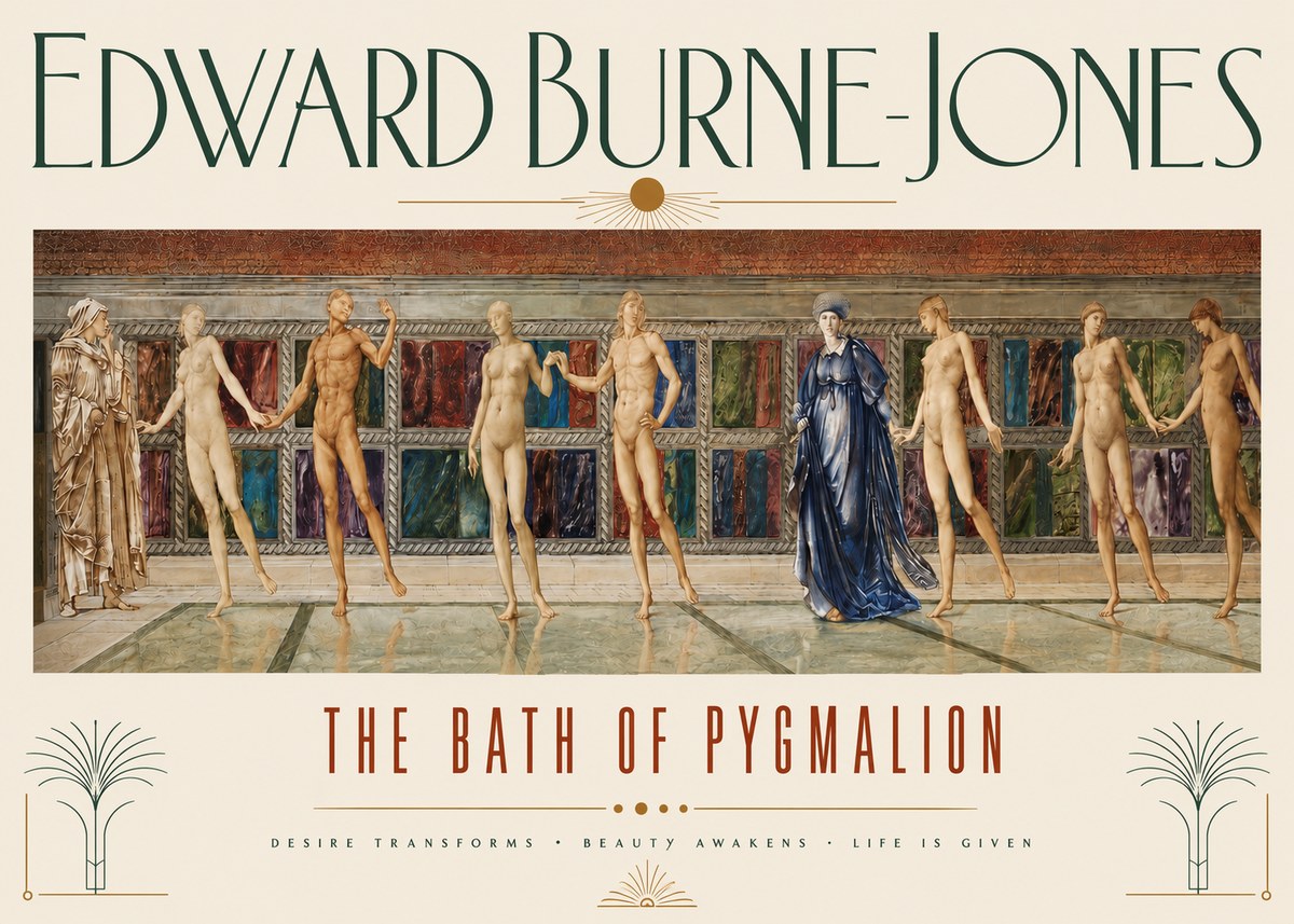 Edward Burne-Jones The Bath of Pygmalion No3 - Juliste