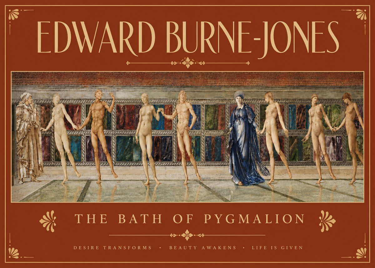 Edward Burne-Jones The Bath of Pygmalion No4 - Juliste