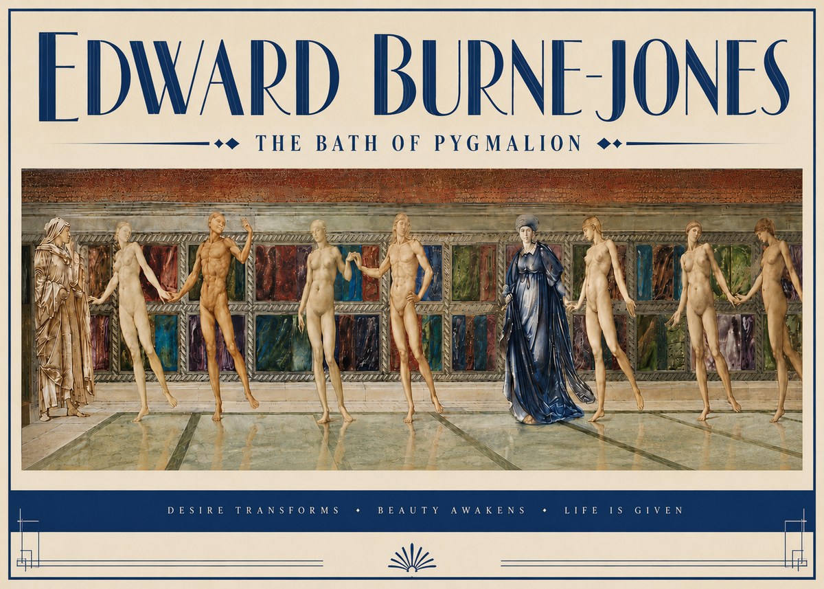 Edward Burne-Jones The Bath of Pygmalion No5 - Juliste