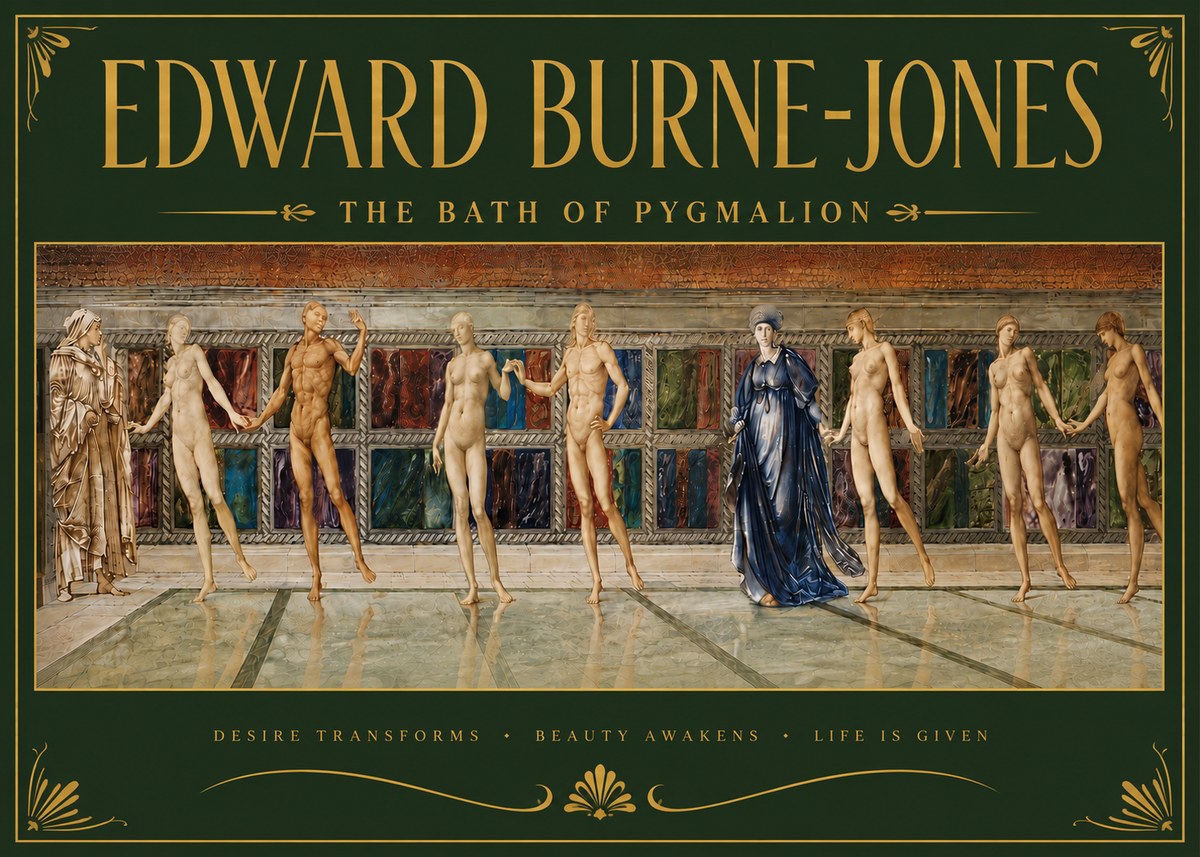 Edward Burne-Jones The Bath of Pygmalion No6 - Juliste