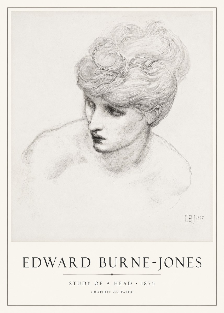 Edward Burne-Jones Study of a Head No1 - Juliste