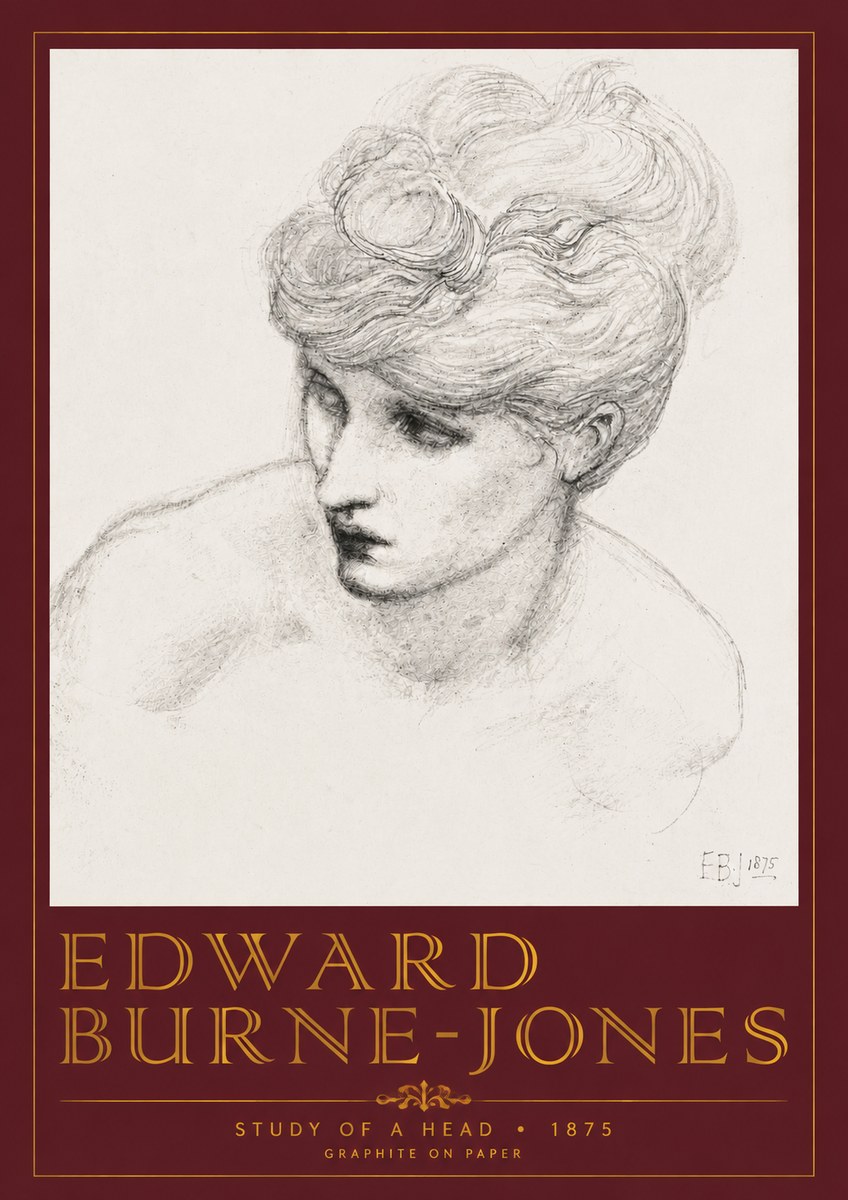 Edward Burne-Jones Study of a Head No4 - Juliste