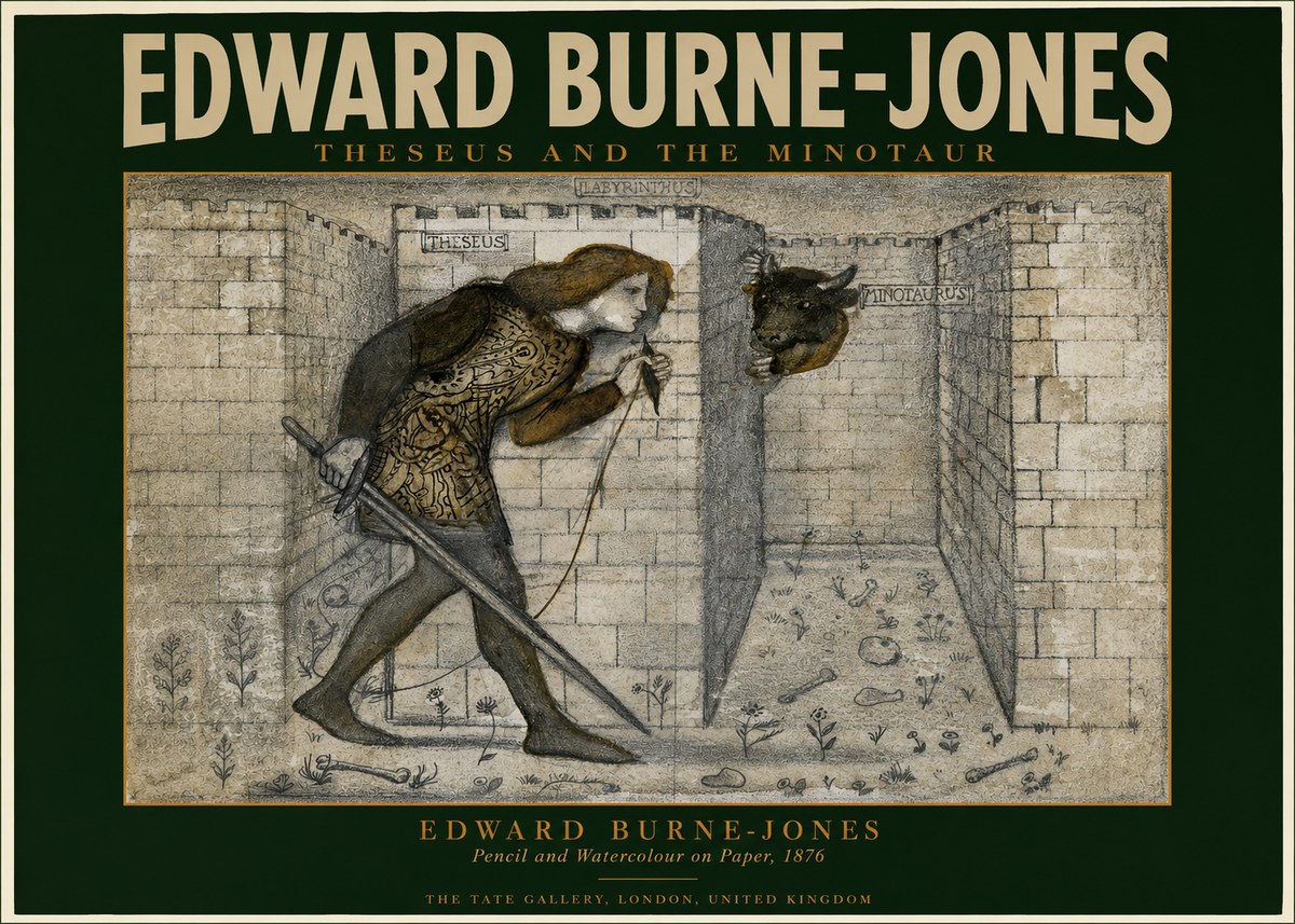 Edward Burne-Jones Theseus and the Minotaur No2 - Juliste
