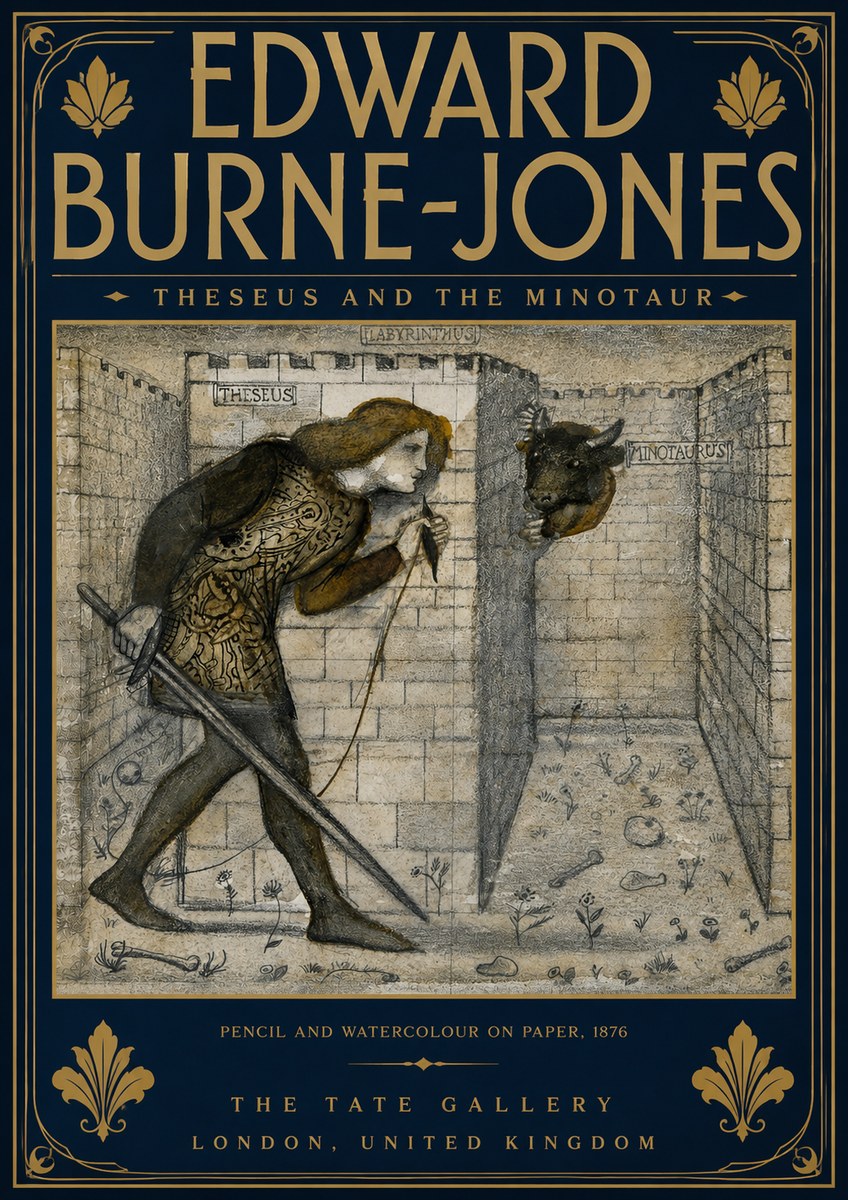 Edward Burne-Jones Theseus and the Minotaur No5 - Juliste