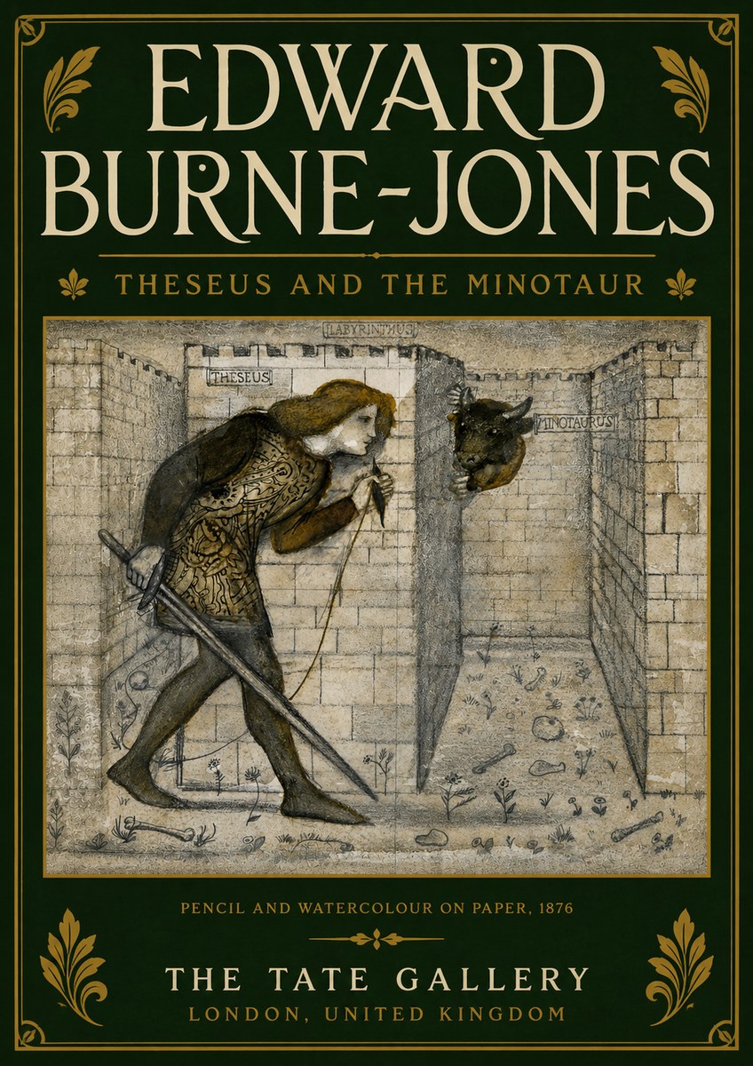 Edward Burne-Jones Theseus and the Minotaur No6 - Juliste