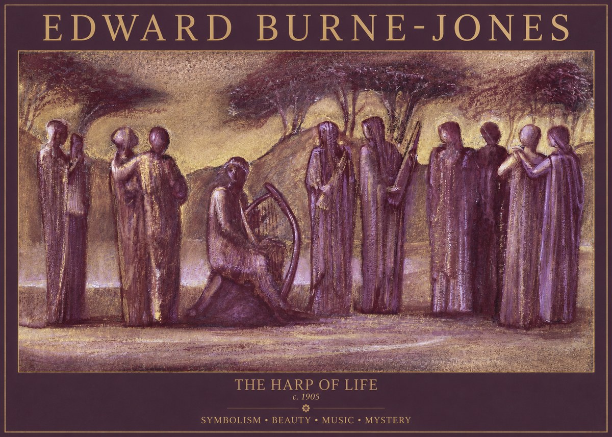 Edward Burne-Jones The Harp of Life No1 - Juliste