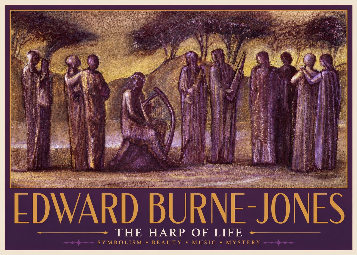 Edward Burne-Jones The Harp of Life No3 - Juliste