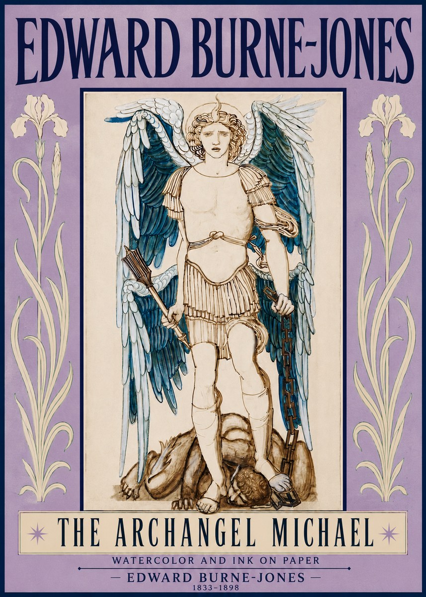 Edward Burne-Jones The Archangel Michael No3 - Juliste