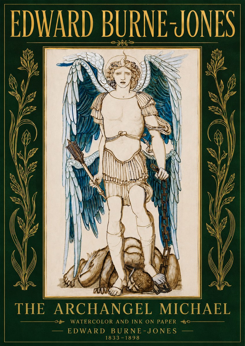 Edward Burne-Jones The Archangel Michael No4 - Juliste