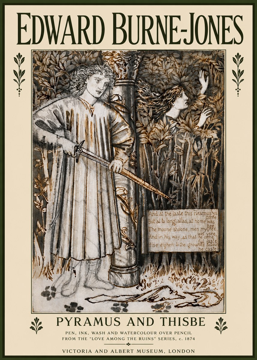 Edward Burne-Jones Pyramus and Thisbe No5 - Juliste
