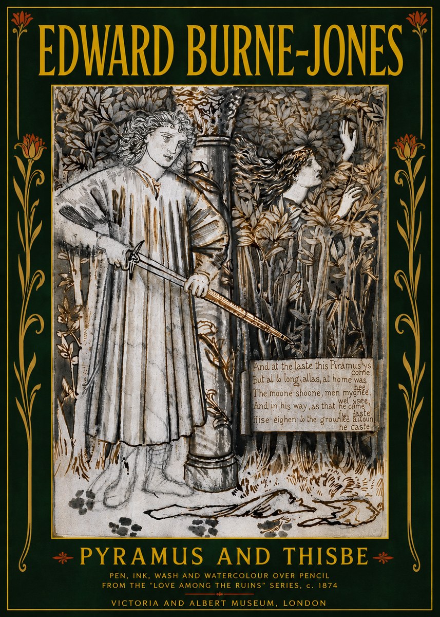 Edward Burne-Jones Pyramus and Thisbe No6 - Juliste