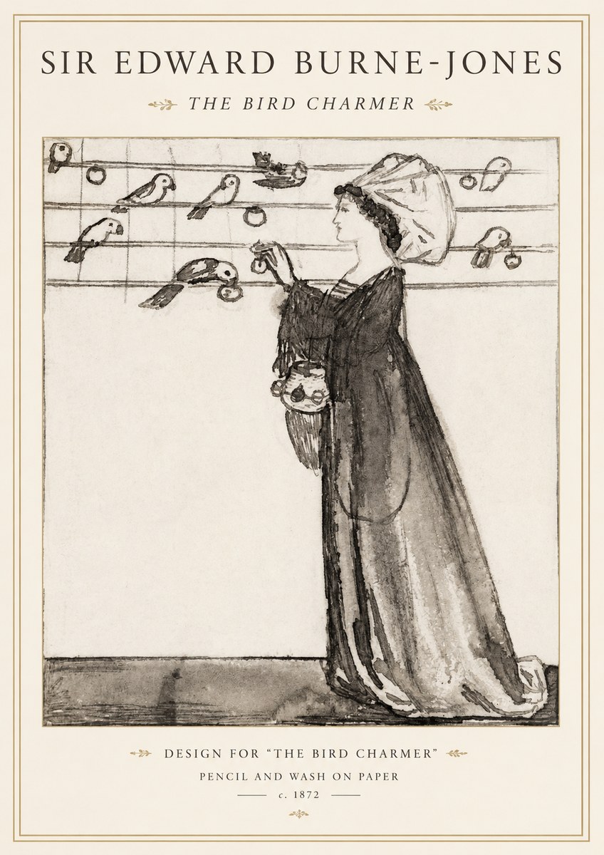 Edward Burne-Jones The Bird Charmer No1 - Juliste