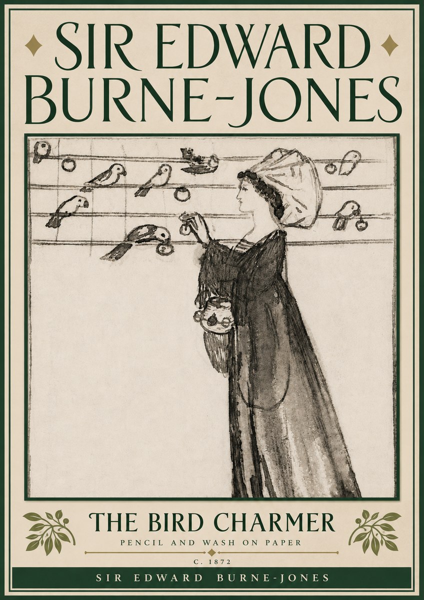 Edward Burne-Jones The Bird Charmer No6 - Juliste