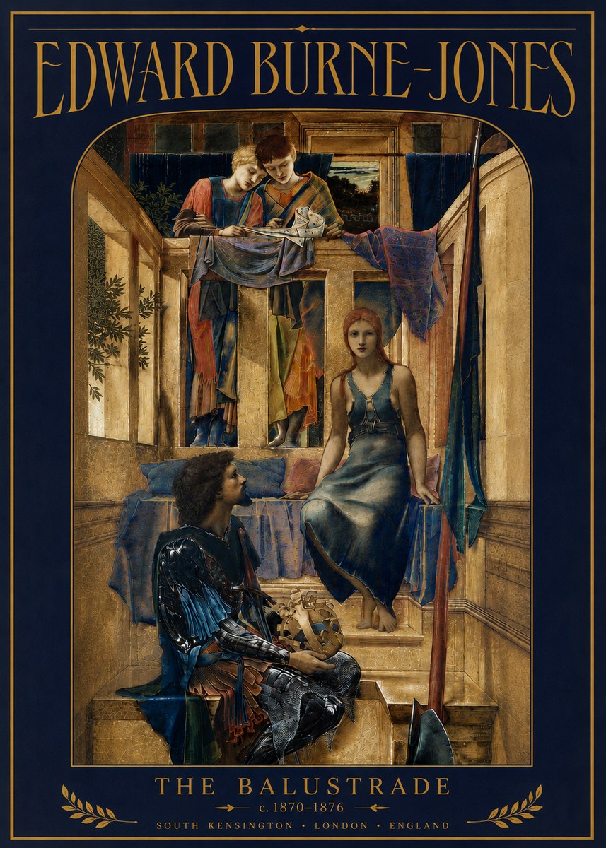 Edward Burne-Jones The Balustrade No4 - Juliste