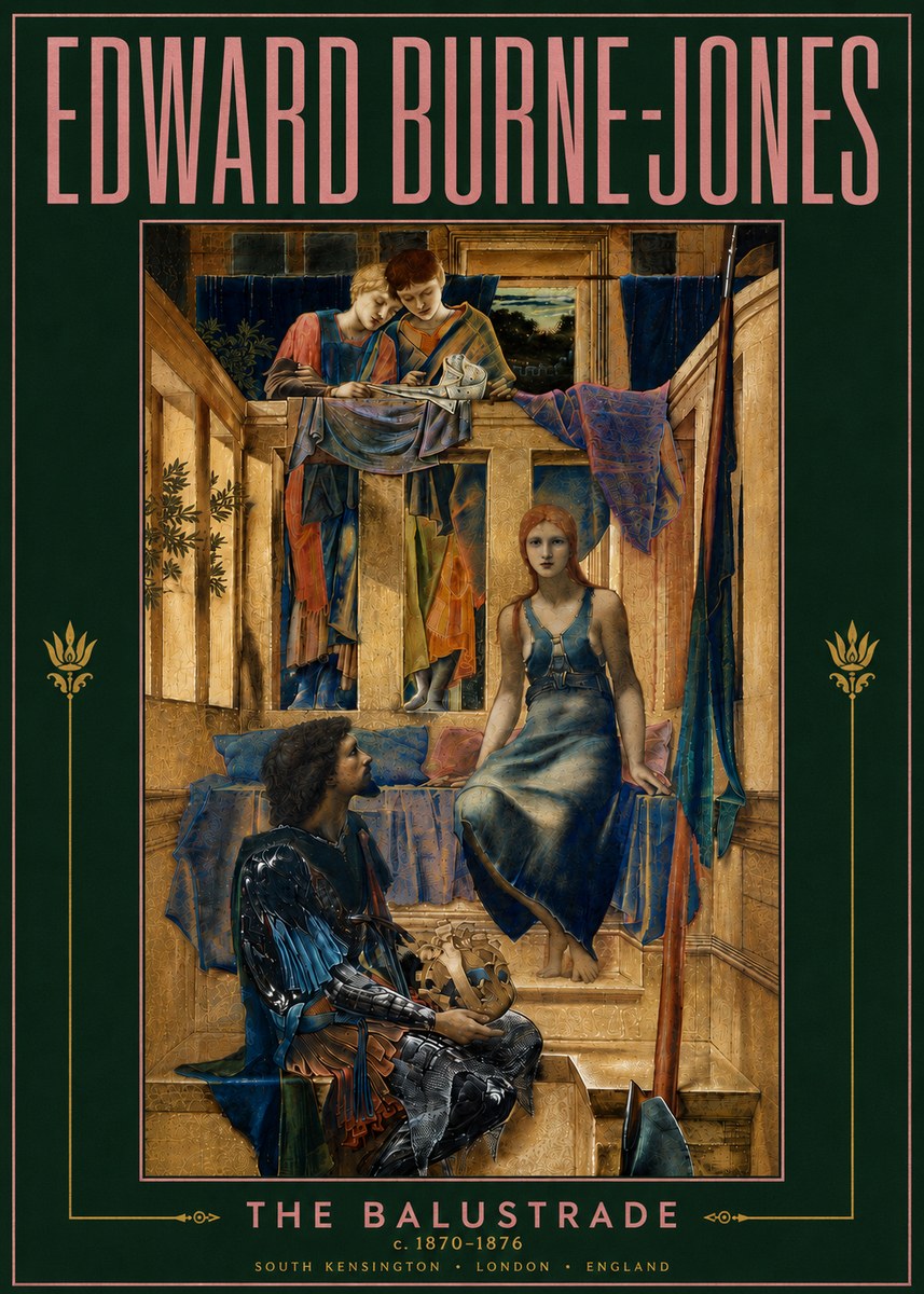 Edward Burne-Jones The Balustrade No5 - Juliste