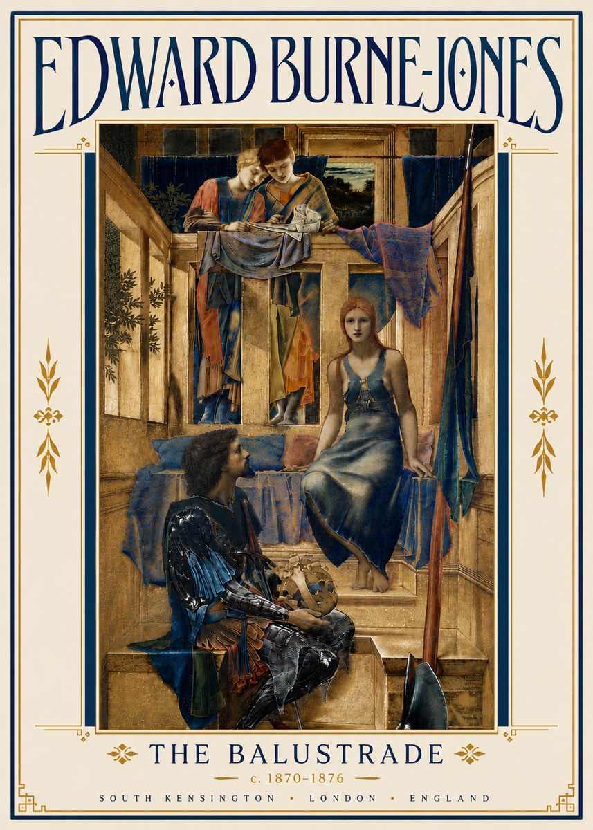 Edward Burne-Jones The Balustrade No6 - Juliste