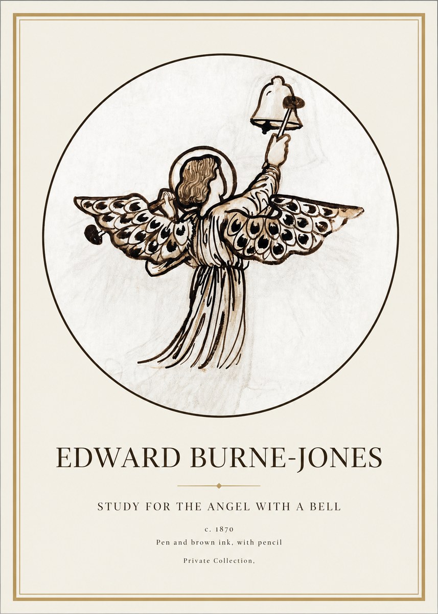 Edward Burne-Jones Study for the Angel with a Bell No1 - Juliste
