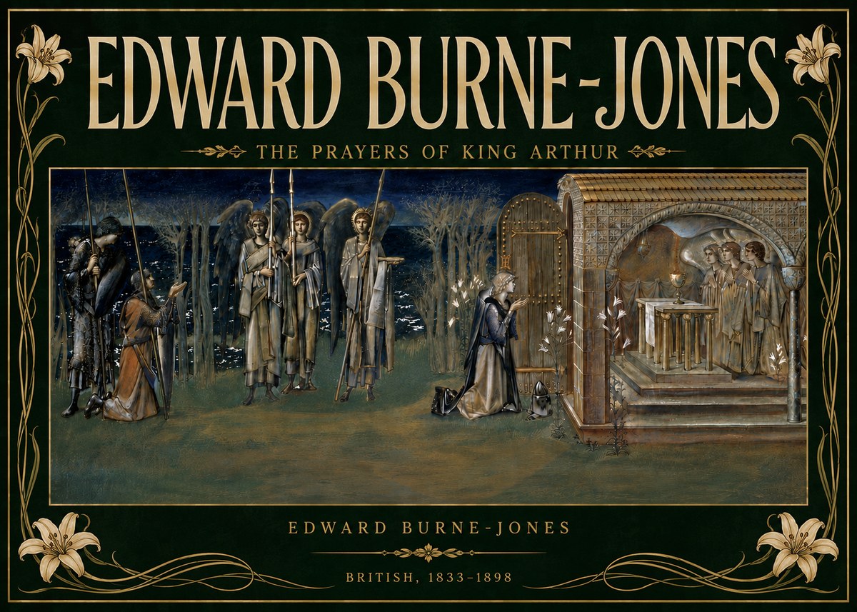 Edward Burne-Jones The Prayers of King Arthur No6 - Juliste