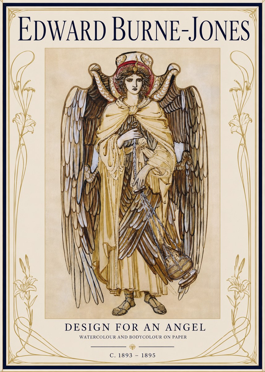 Edward Burne-Jones Design for an Angel No1 - Juliste