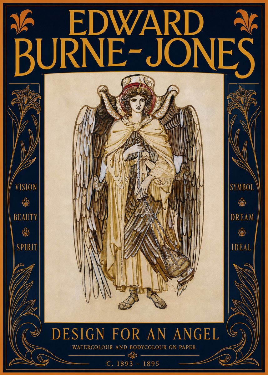 Edward Burne-Jones Design for an Angel No4 - Juliste