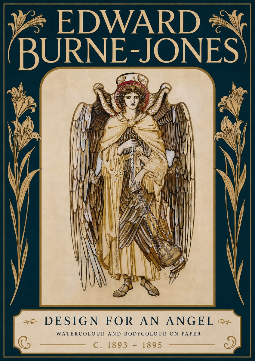 Edward Burne-Jones Design for an Angel No5 - Juliste