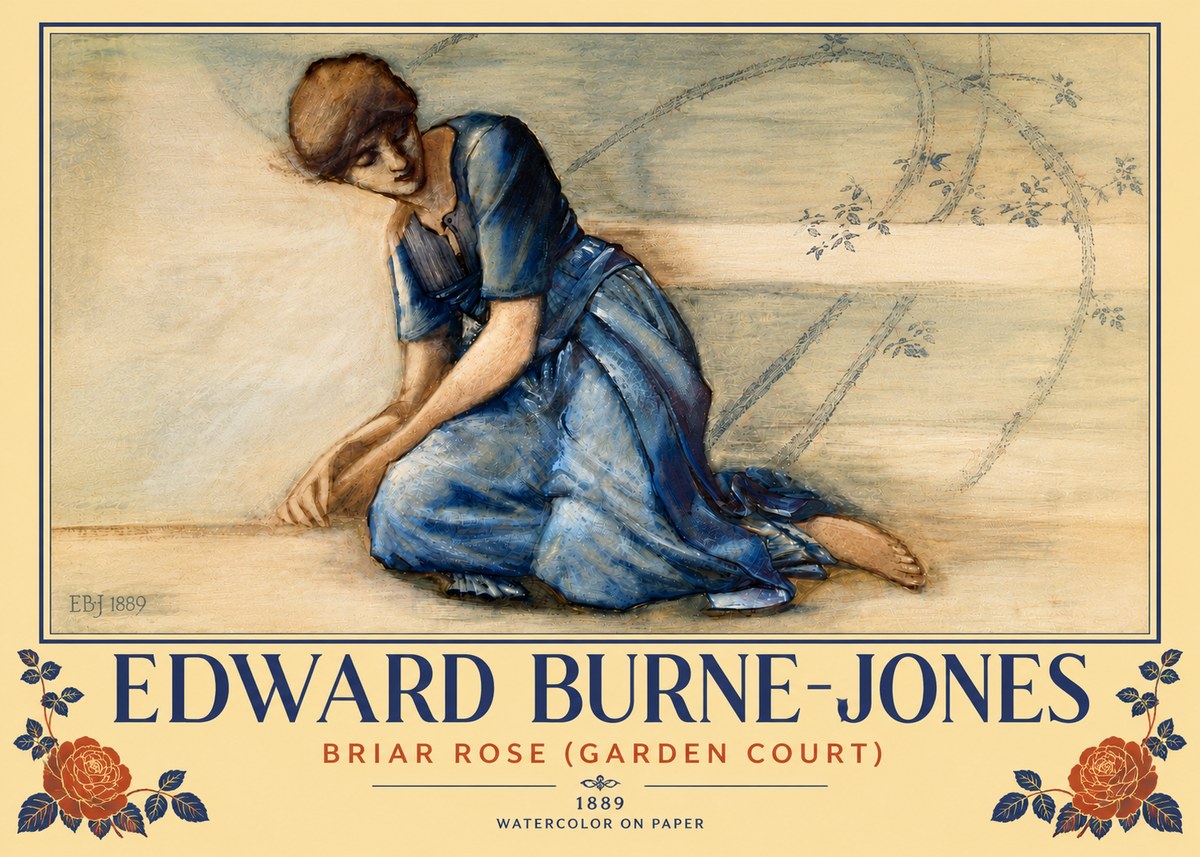 Edward Burne-Jones Briar Rose (Garden Court) No6 - Juliste