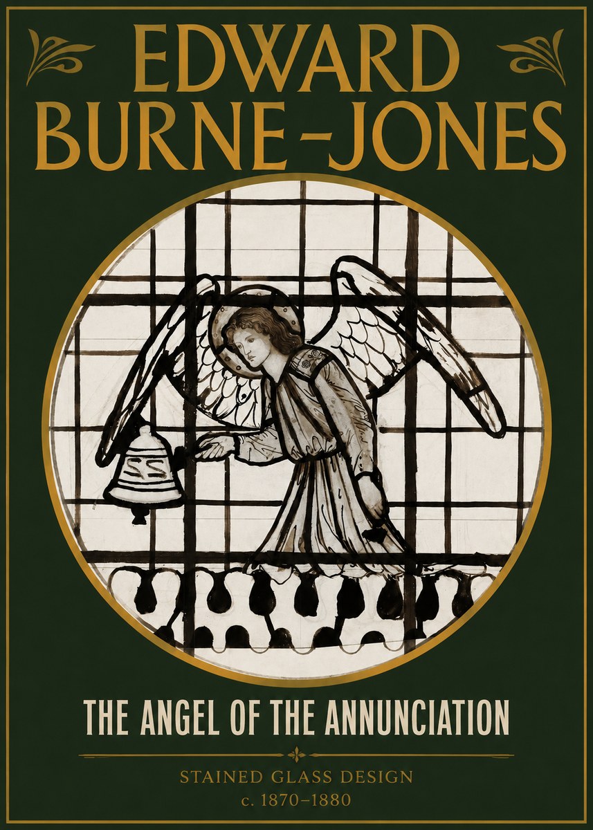 Edward Burne-Jones The Angel of the Annunciation (Stained Glass Design) No2 - Juliste
