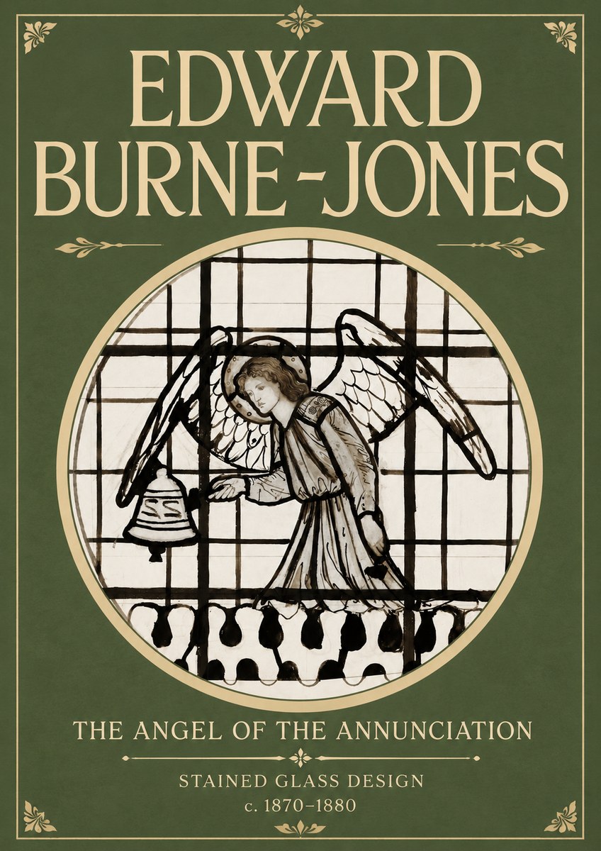 Edward Burne-Jones The Angel of the Annunciation (Stained Glass Design) No4 - Juliste