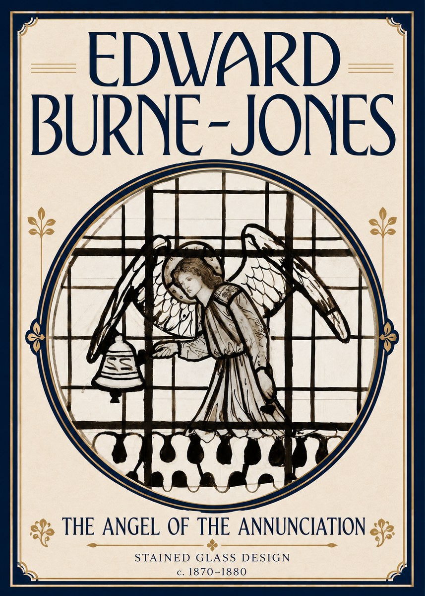 Edward Burne-Jones The Angel of the Annunciation (Stained Glass Design) No5 - Juliste