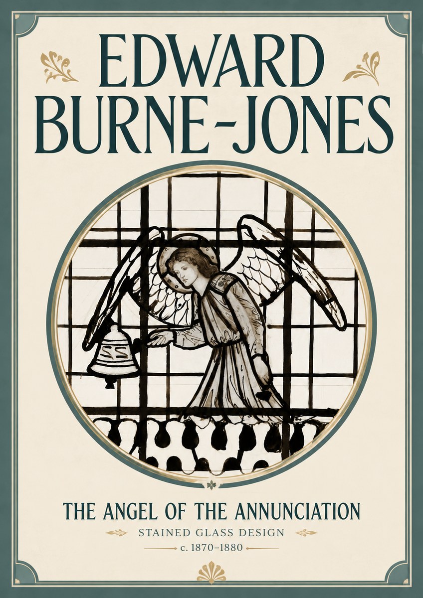 Edward Burne-Jones The Angel of the Annunciation (Stained Glass Design) No6 - Juliste