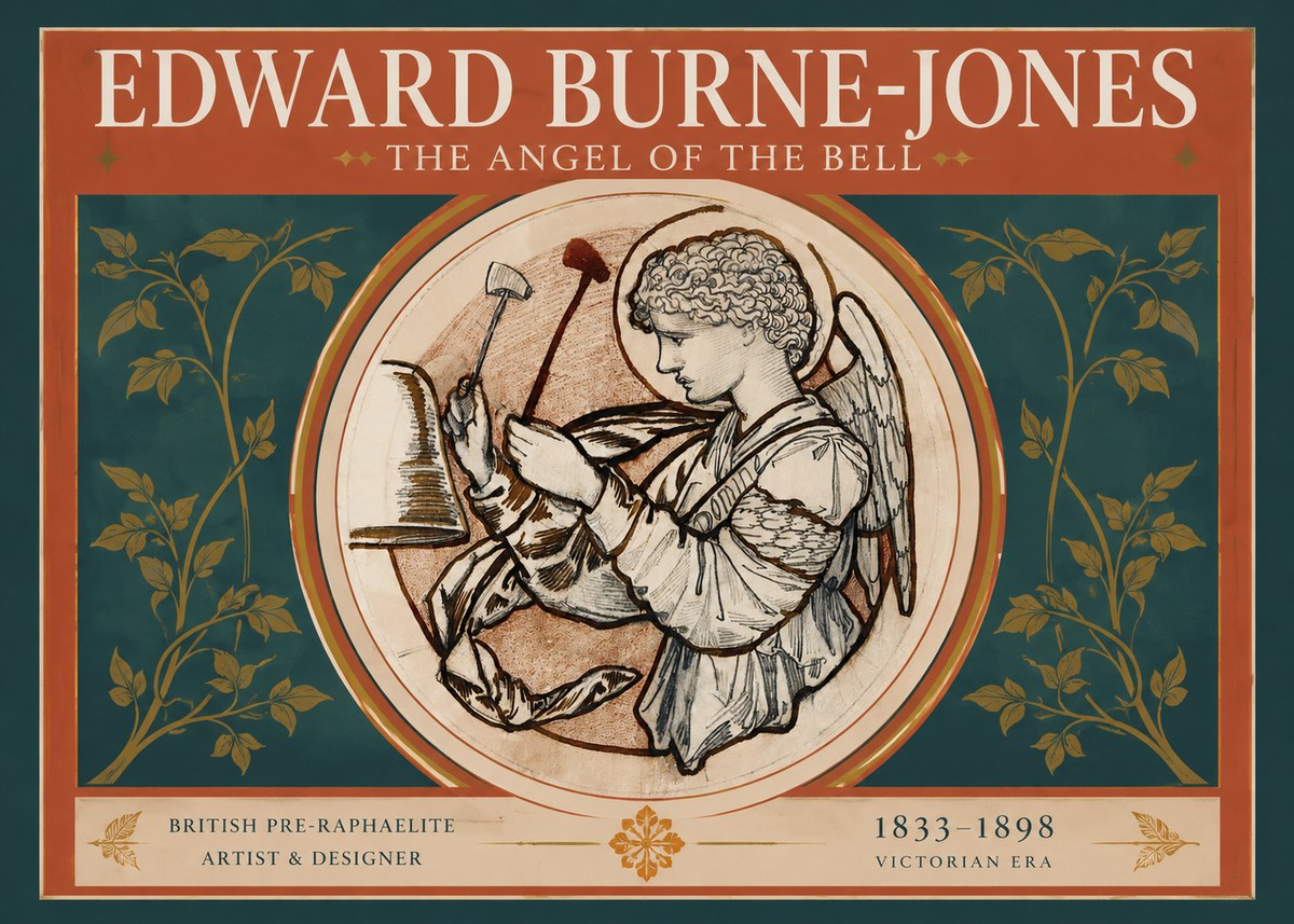 Edward Burne-Jones The Angel of the Bell No2 - Juliste