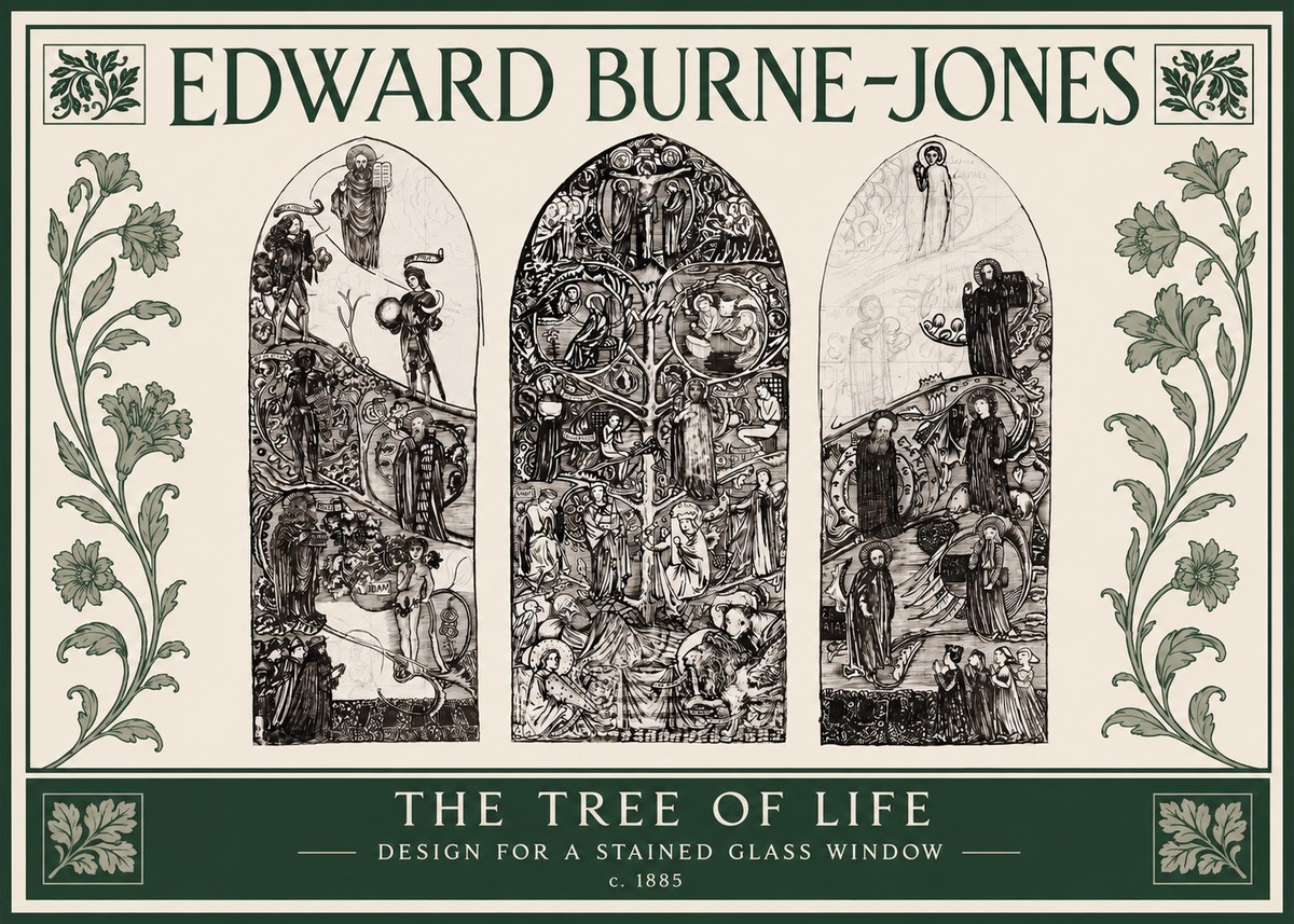 Edward Burne-Jones The Tree of Life No3 - Juliste