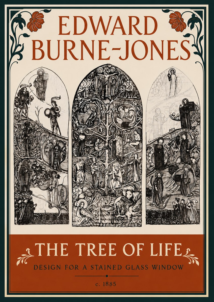 Edward Burne-Jones The Tree of Life No4 - Juliste